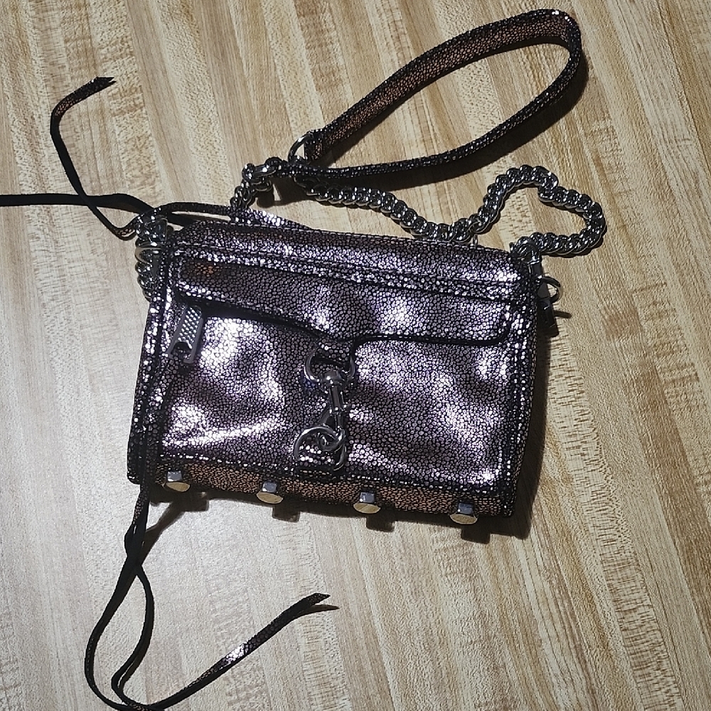Rebecca Minkoff Pink and Silver Clutch with Glamorous Metallic Finish